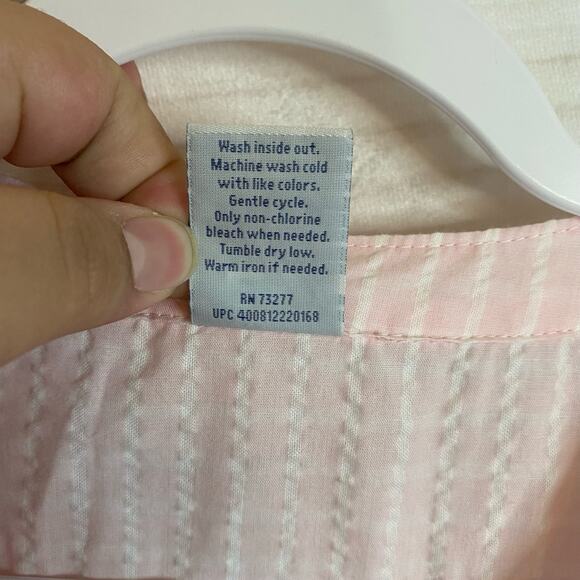 Croft & Barrow Intimates Pink & White Stripes Short Sleeve Sleep Dress Size S - Picture 9 of 9